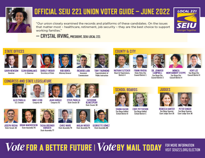 Vote in June primary with union-member endorsements