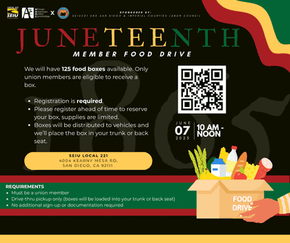 Juneteenth food drive for union members